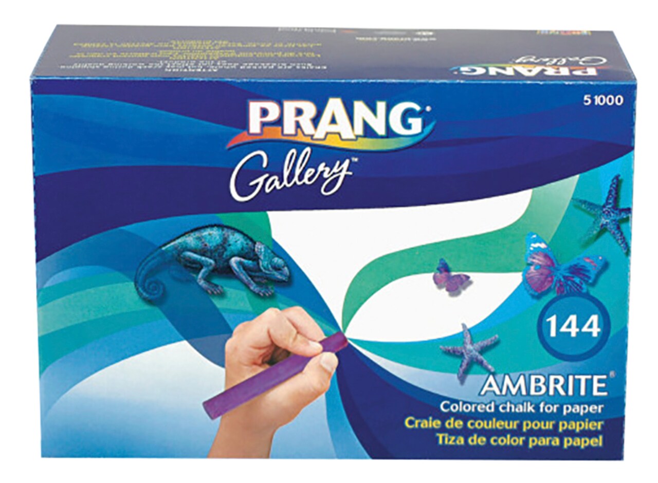 Prang Ambrite Colored Drawing Chalk for Artists, Assorted Colors, Set of 144